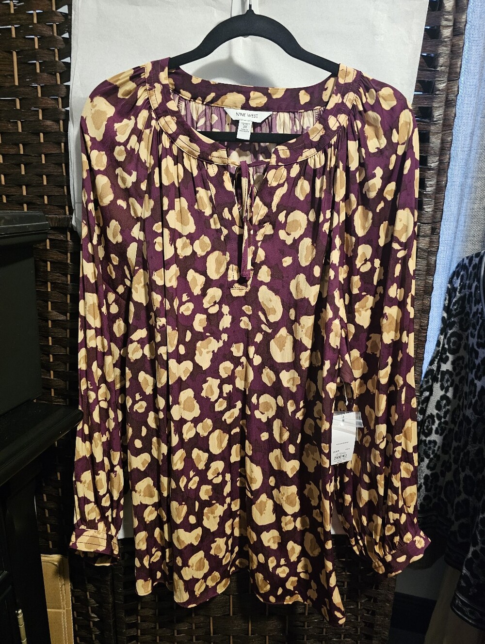 NINE WEST 3X Plus Size Top Blouse Sleeveless Floral PrInt Career Casual
